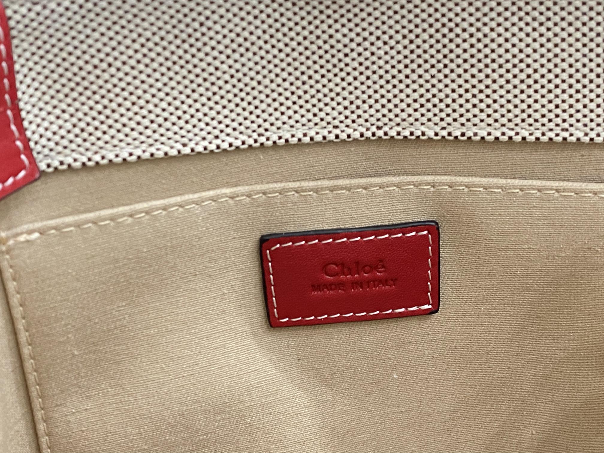 Chloe Small Woody Tote Bag In Linen